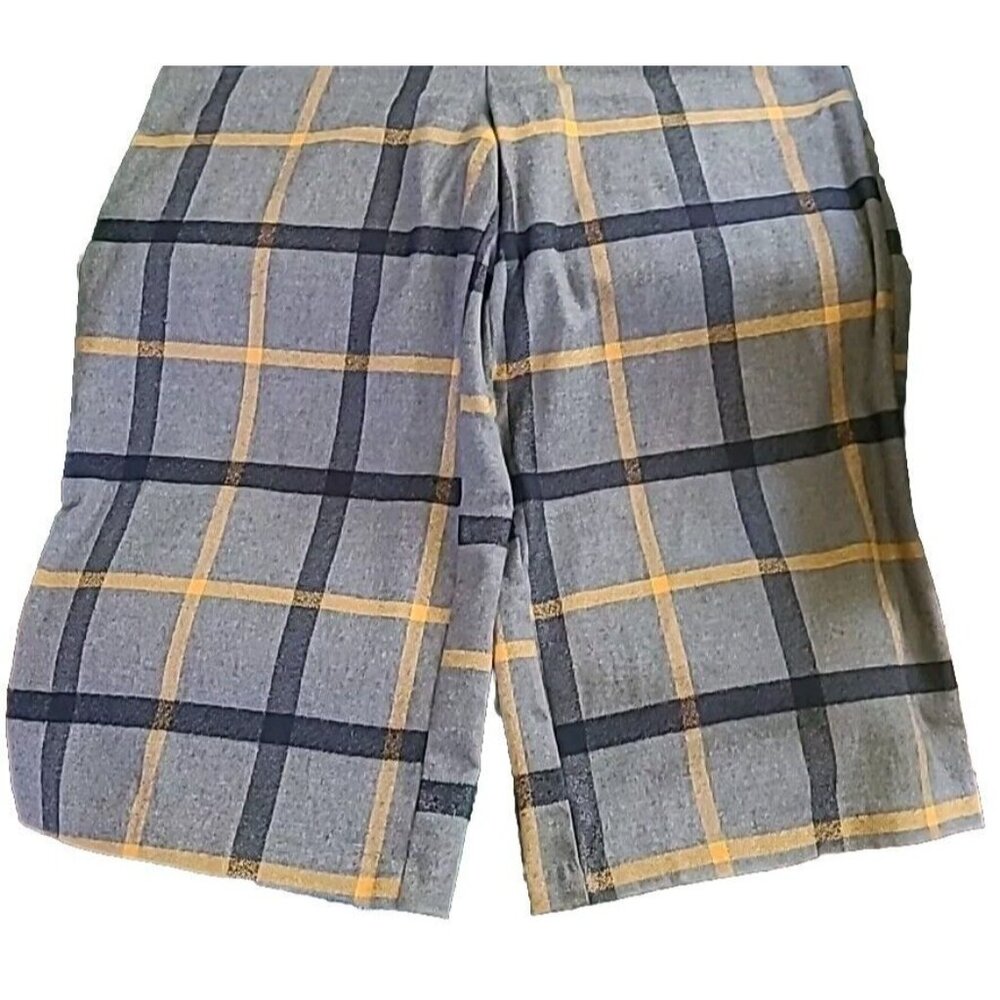 ModCloth Wide Leg Jumpsuit Cropped Gray Black Yellow Plaid Plenty Of Panache - Picture 7 of 10